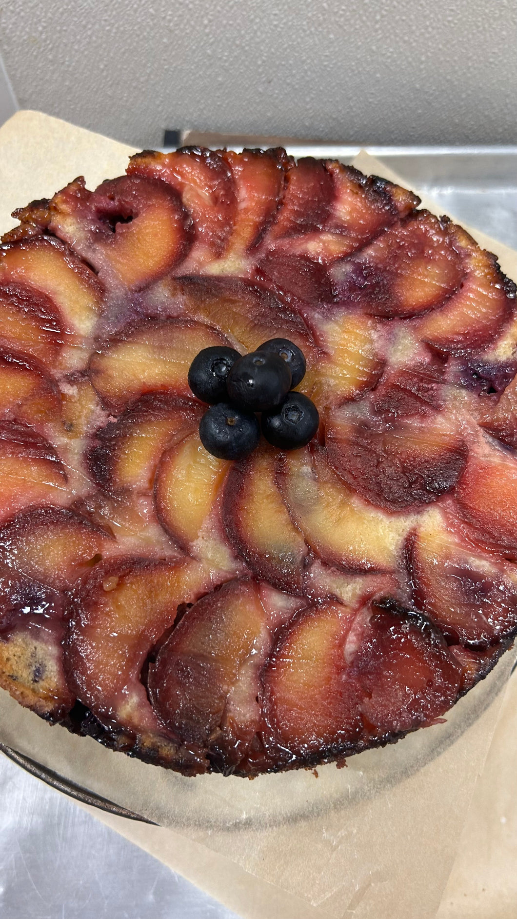 Ricotta blueberries peach cake