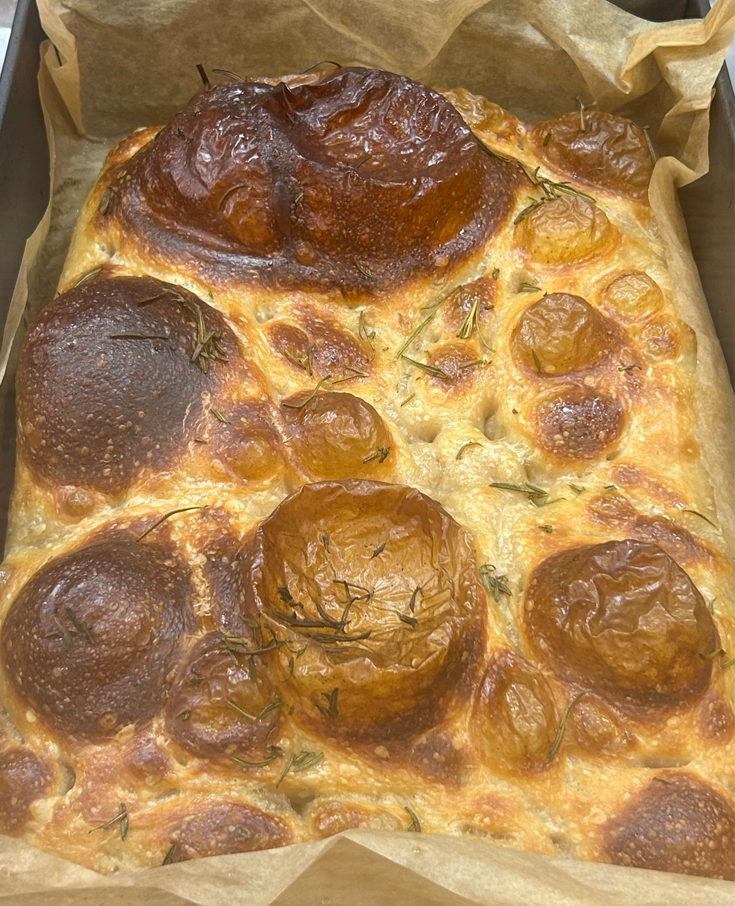 Holiday sourdough focaccia 9 inch
