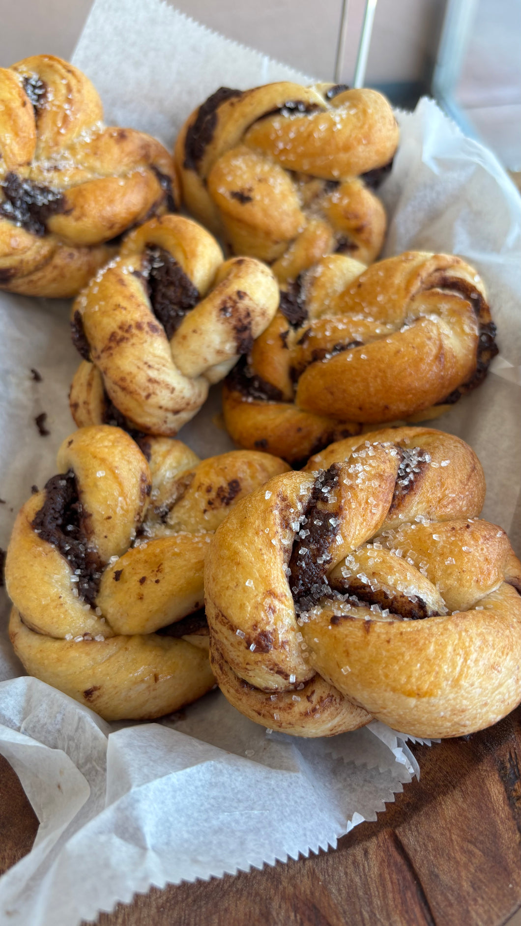 Chocolate brioche buns sourdough